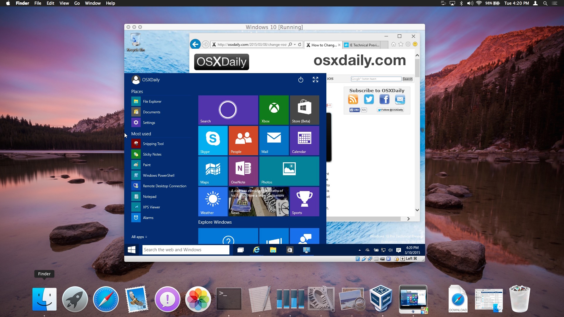 vmware or virtualbox for mac os x on windows